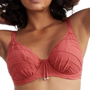 Fantasie 34 DD Beach Waves Gather Full Cup Bikini Top In Persian Rose